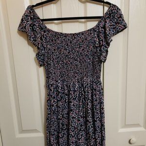 Torrid - Knee-Length Floral Dress with Shirred Top